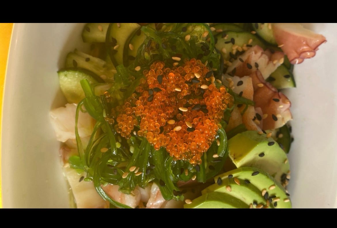 Ebi-tako Sunomono Salad.