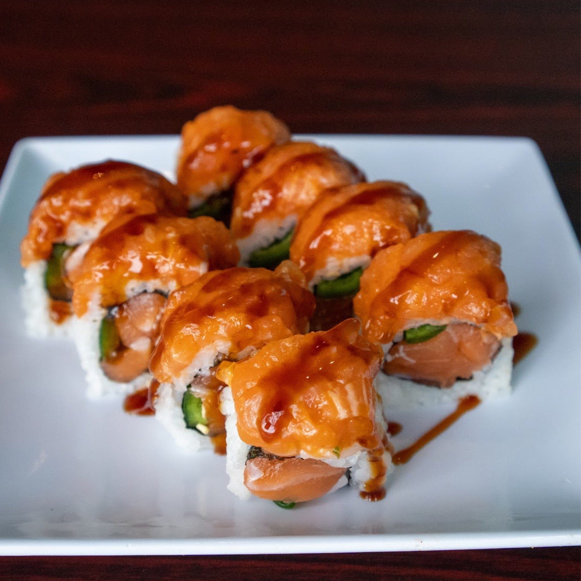Spicy Salmon Deluxe Roll.