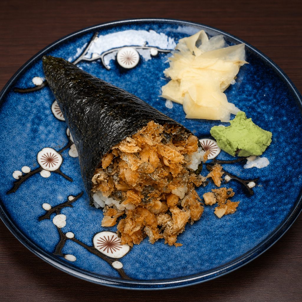 Salmon Skin Hand Roll.