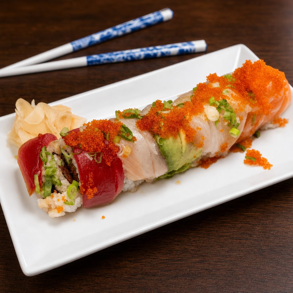 Spicy Rainbow Roll.
