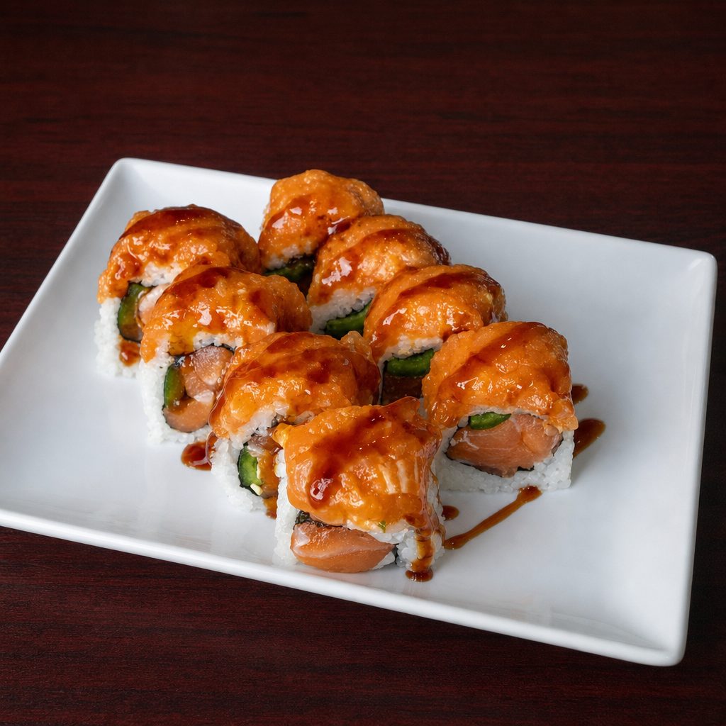 Spicy Salmon Deluxe Roll.