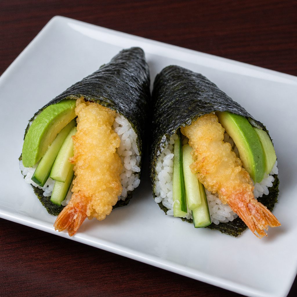 Shrimp Tempura Hand Roll.
