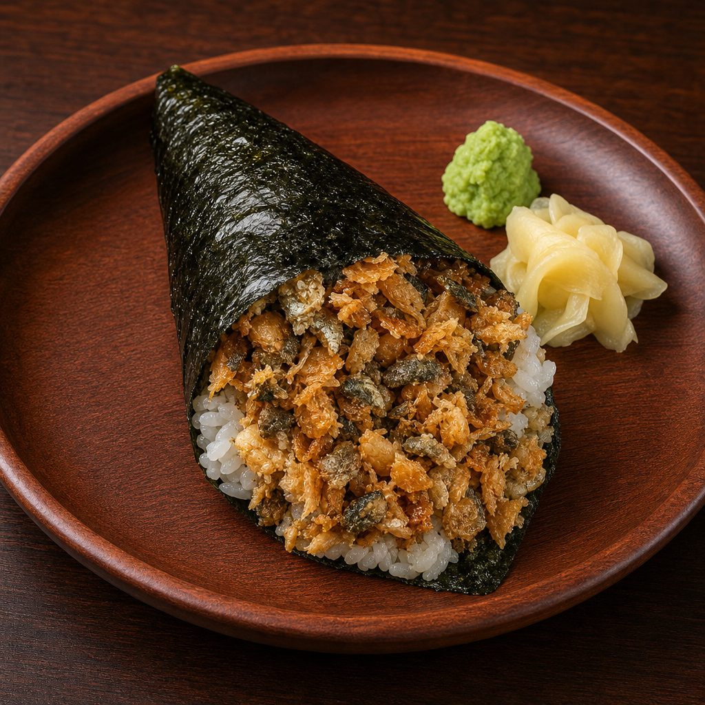 Salmon Skin Hand Roll.