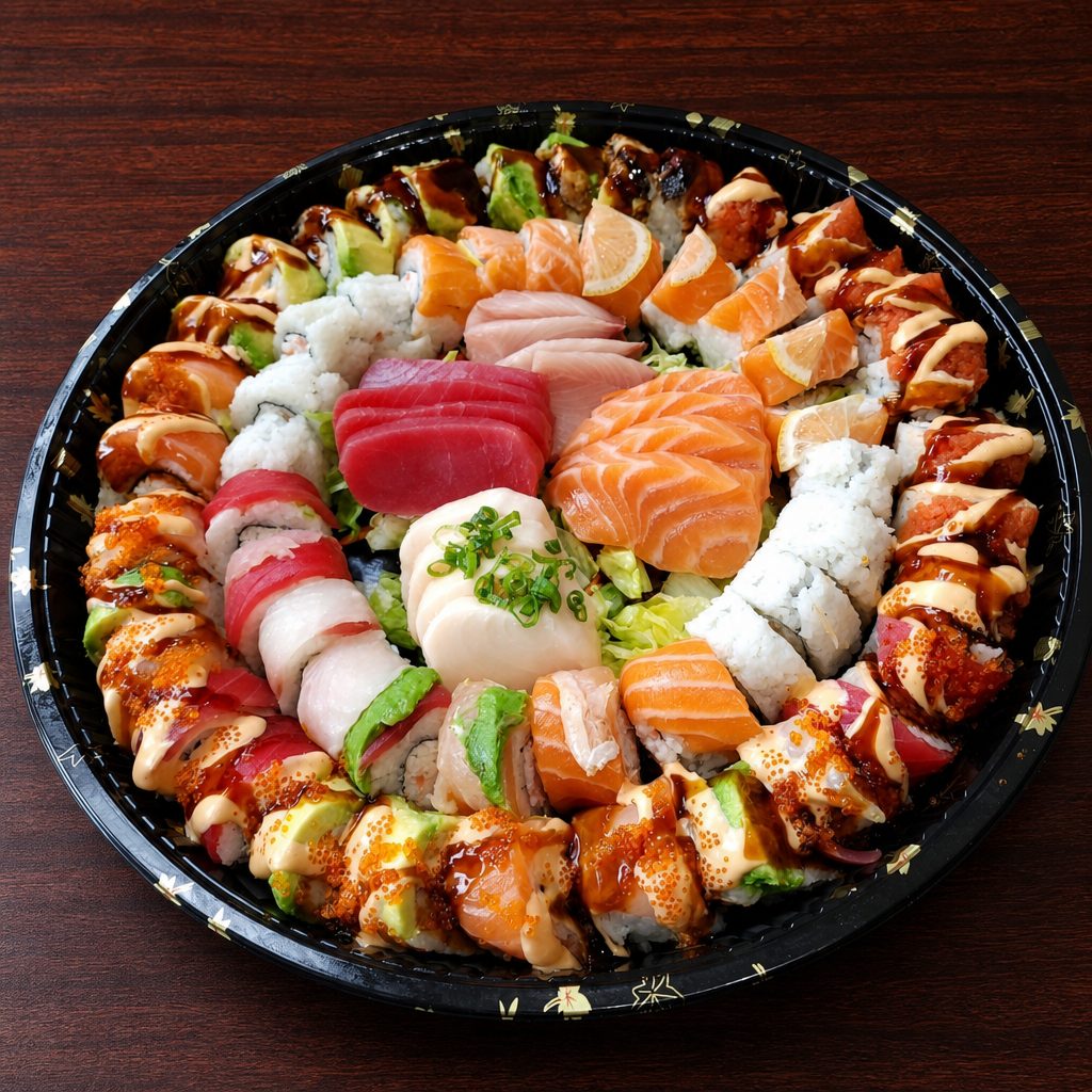 Mix Platter Roll and Sashimi.