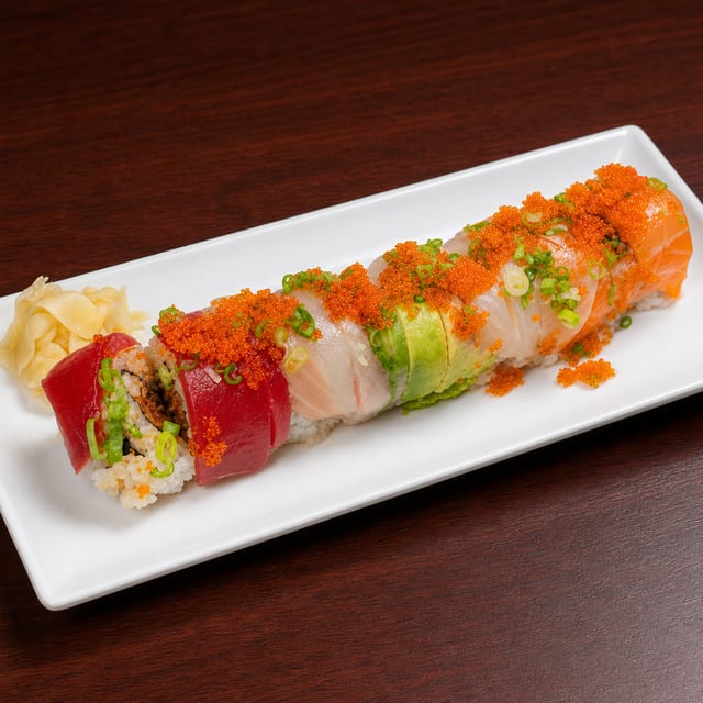 Spicy Rainbow Roll.