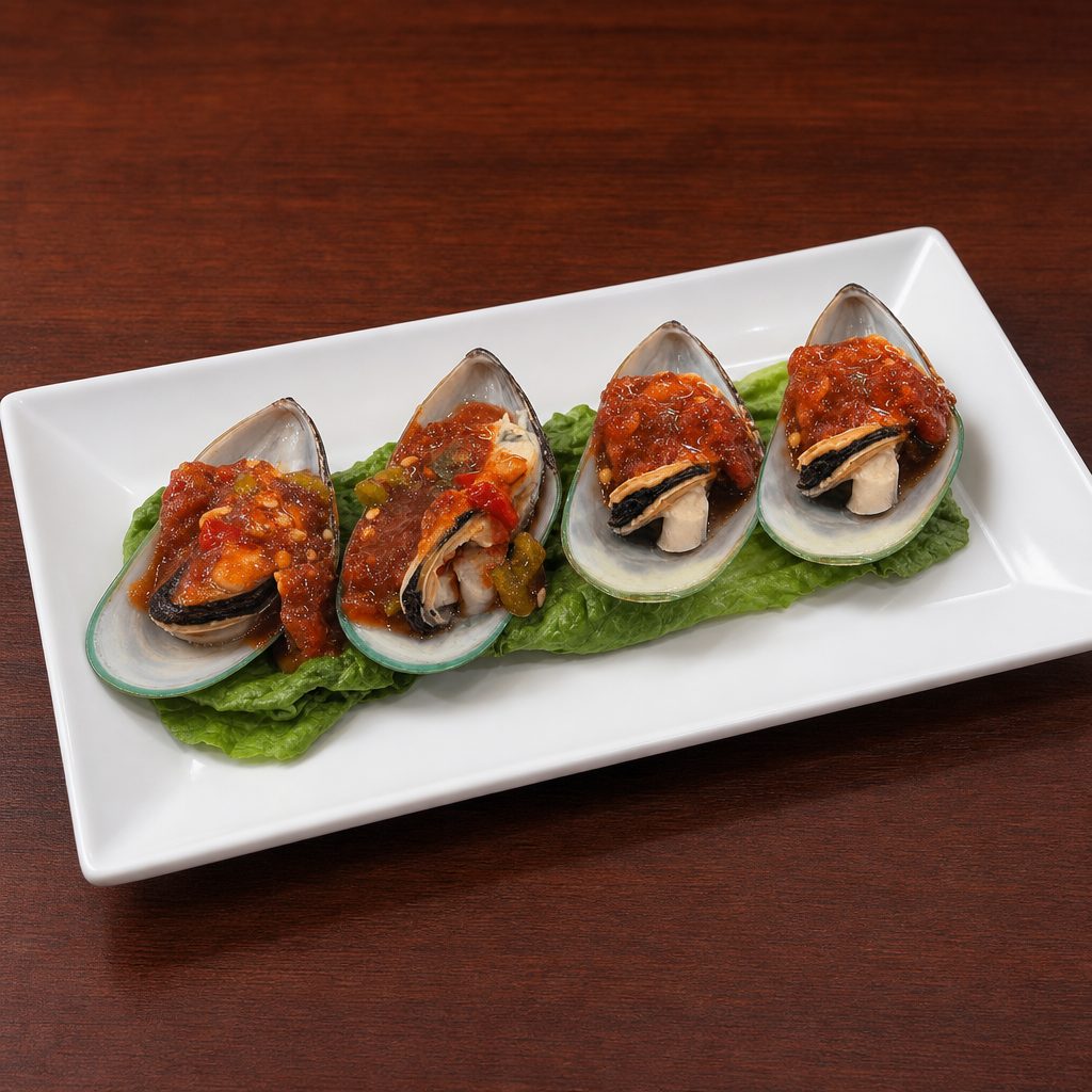 Spicy Green Mussels.