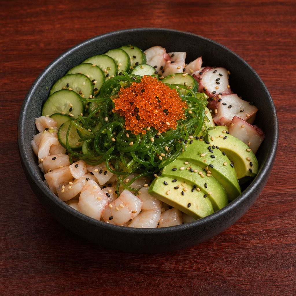 Ebi-tako Sunomono Salad.