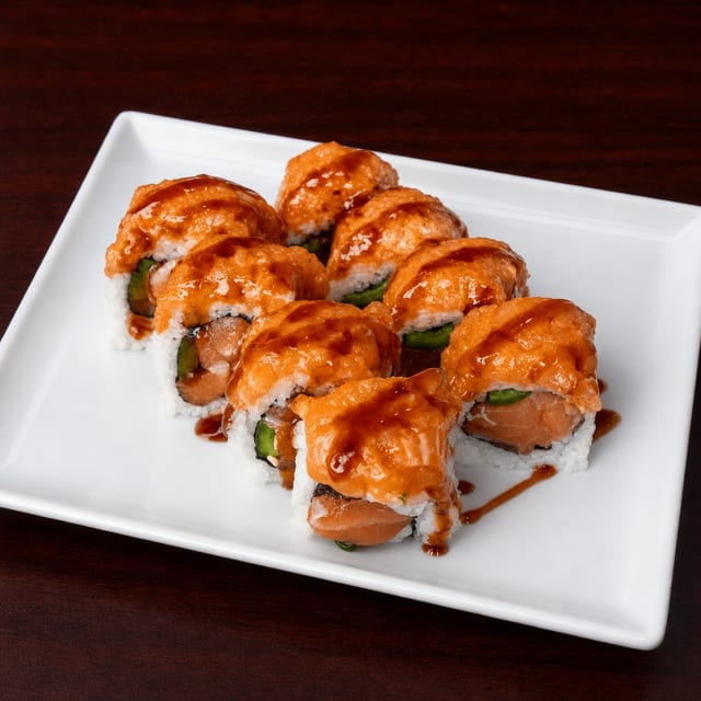 Spicy Salmon Deluxe Roll.