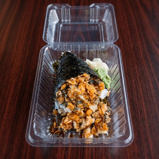 Salmon Skin Hand Roll.