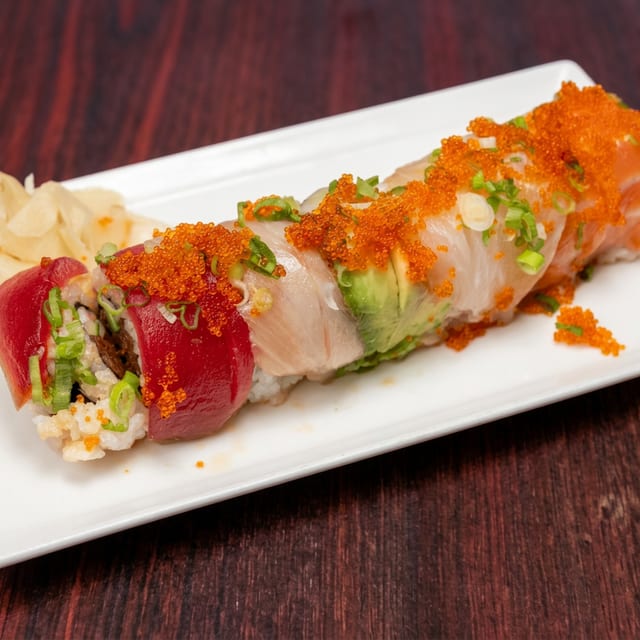 Spicy Rainbow Roll.