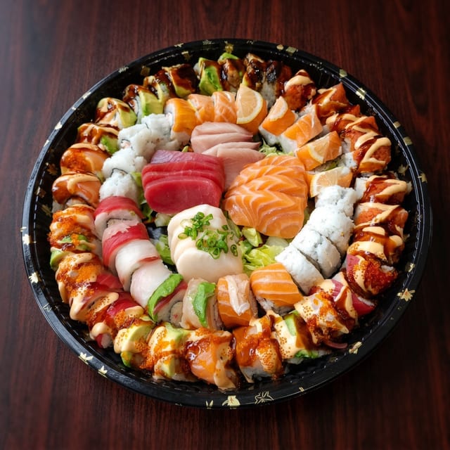 Mix Platter Roll and Sashimi.