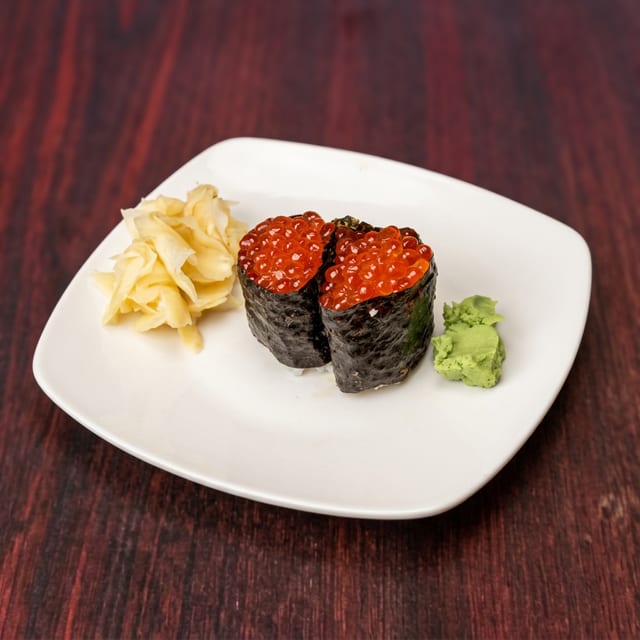 Ikura (Salmon Roe) Nigiri.