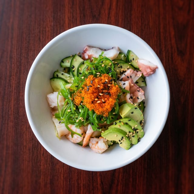 Ebi-tako Sunomono Salad.