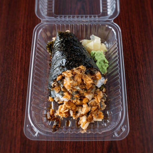 Salmon Skin Hand Roll.